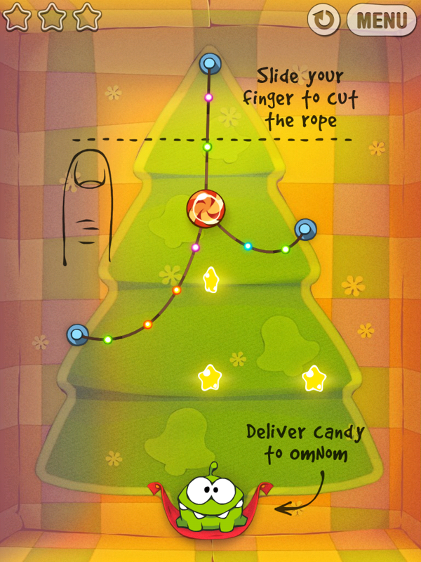 Cut the Rope (iPad) screenshot: This should be easy...