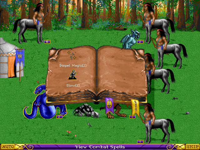 Heroes of Might and Magic (DOS) screenshot: Spell casting