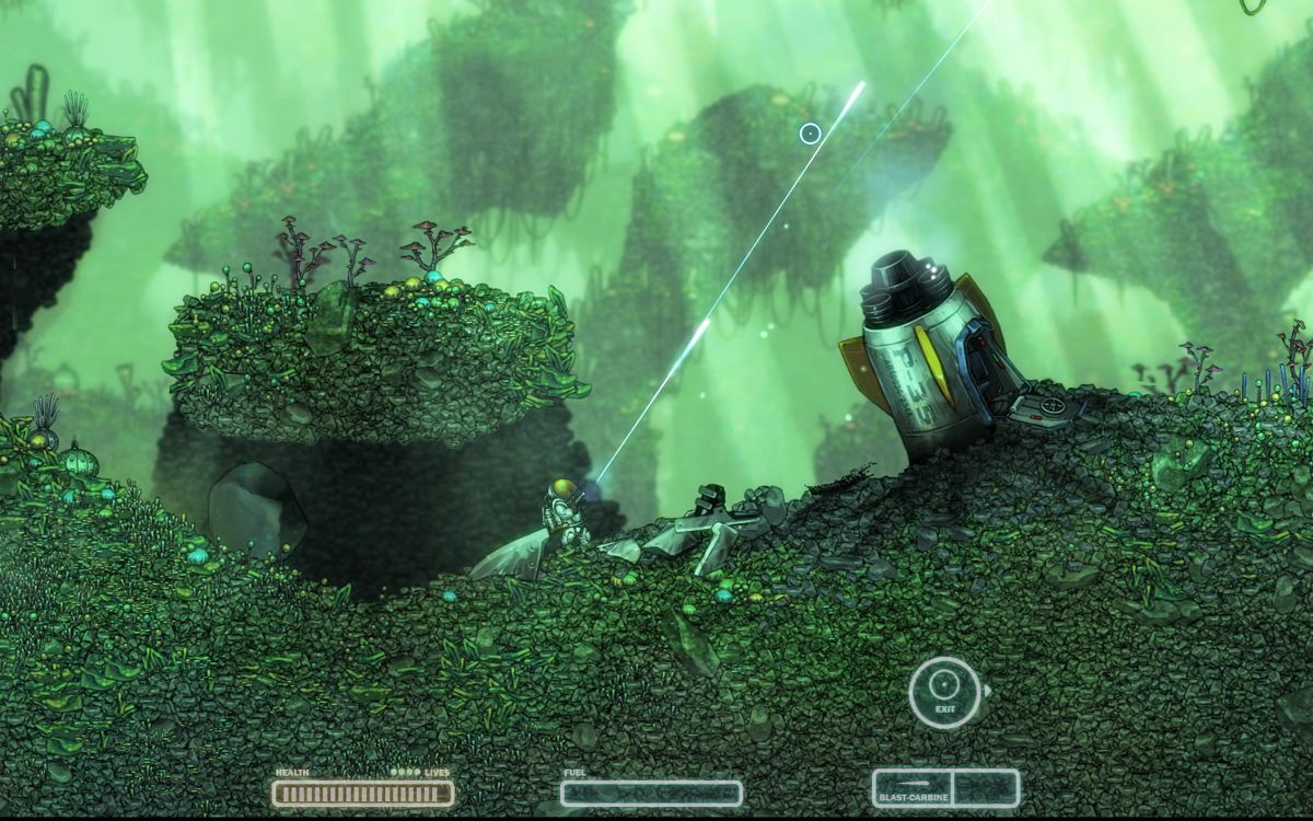 Capsized (Windows) screenshot: Start of the first level, at least you still have your gun.