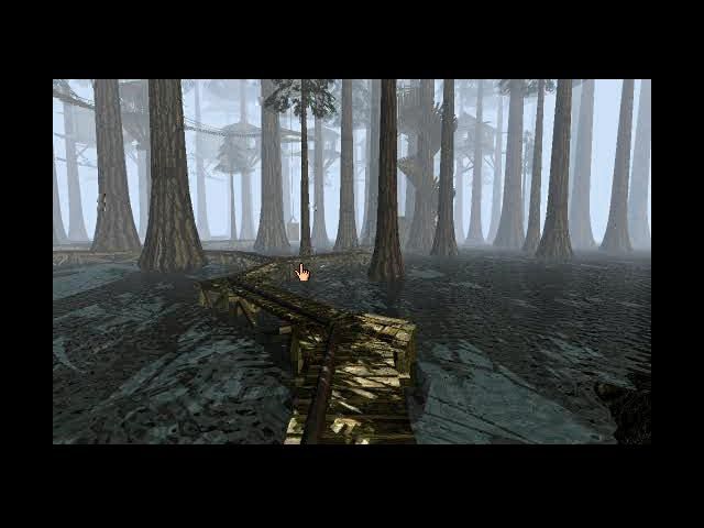 Myst (PlayStation) screenshot: Channelwood age trees