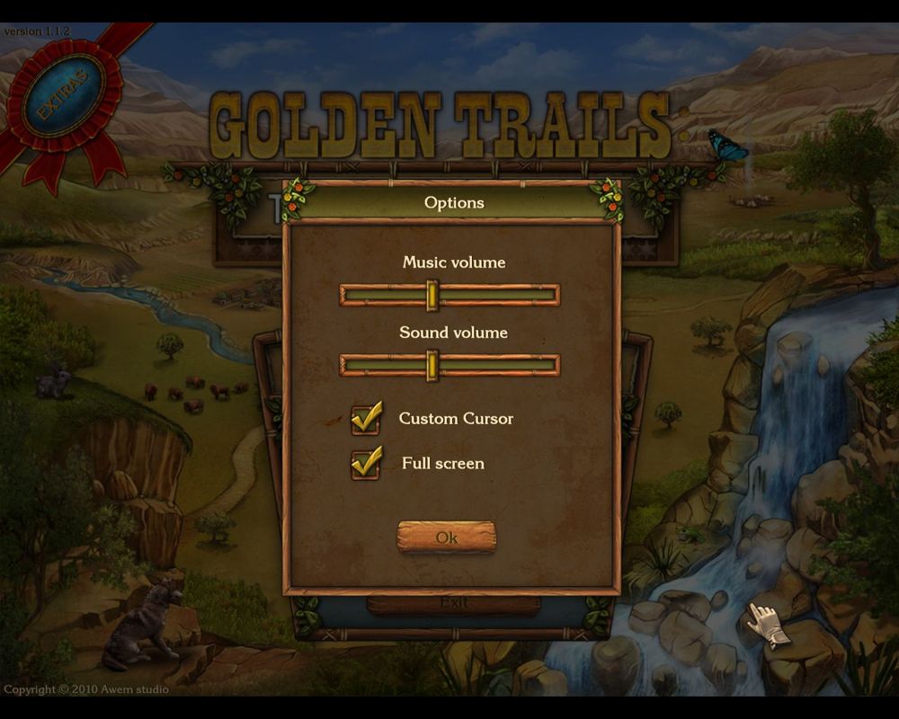 Golden Trails: The New Western Rush (Macintosh) screenshot: Options