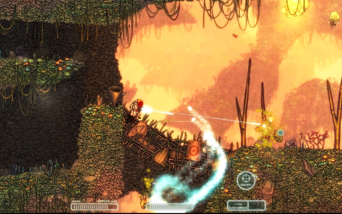 Capsized (Windows) screenshot: This temporary power-up provides nanobots that attack anything hostile on the screen.