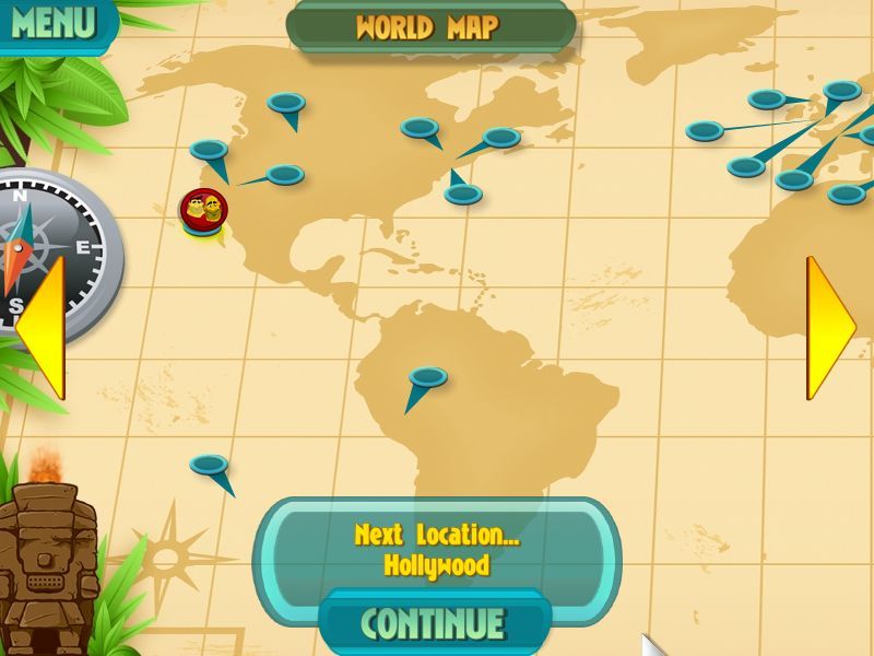 The Race: Worldwide Adventure (Macintosh) screenshot: World map