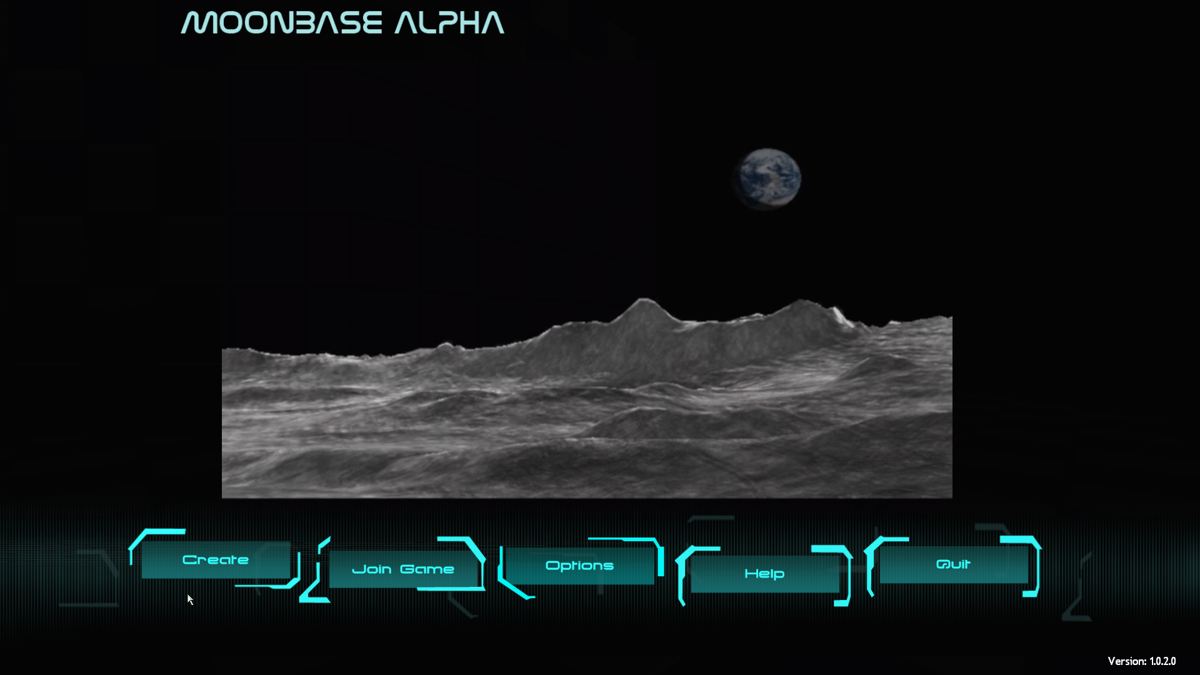 Moonbase Alpha (Windows) screenshot: Main menu