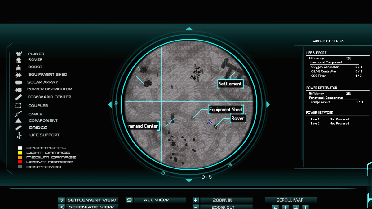 Moonbase Alpha (Windows) screenshot: Taking a look at the map.