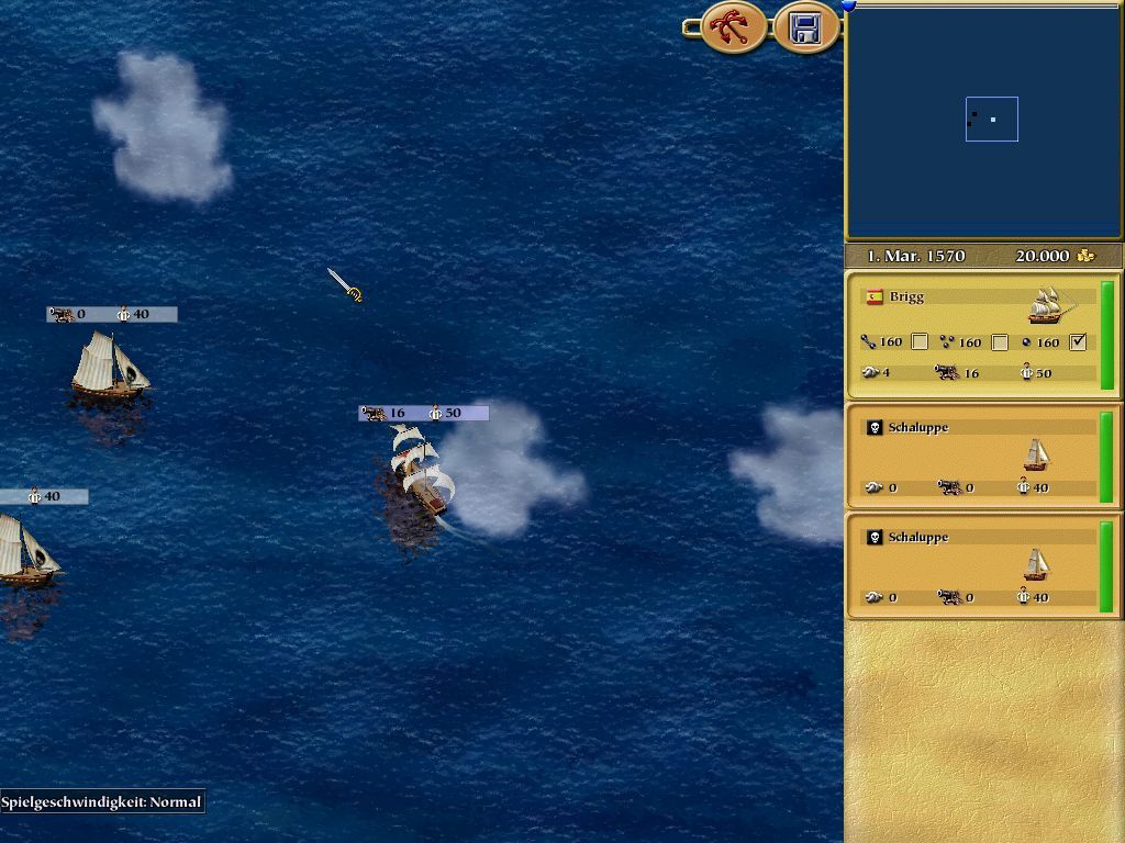 Pirate Hunter: Seize & Destroy (Windows) screenshot: Sea battle.