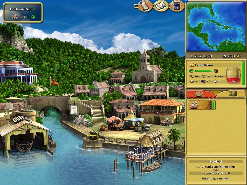 Pirate Hunter: Seize & Destroy (Windows) screenshot: The home port.