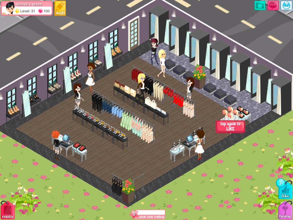 Fashion Story (iPad) screenshot: Here is a shop that looks different...