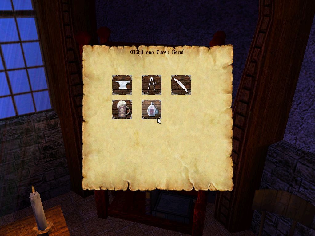 Europa 1400: The Guild (Windows) screenshot: Select your profession.