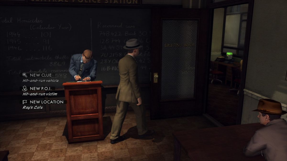 L.A. Noire (PlayStation 3) screenshot: Cole is eager to start his new case as a detective.