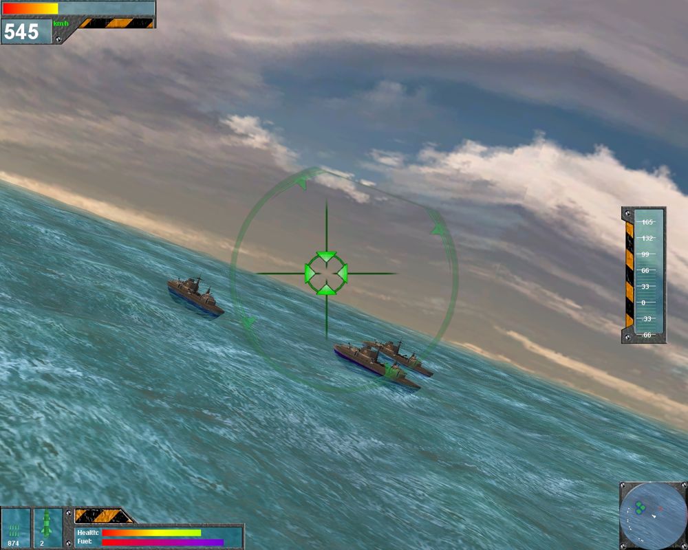 Red Clash '93 (Windows) screenshot: Escorting allied battleships out at sea