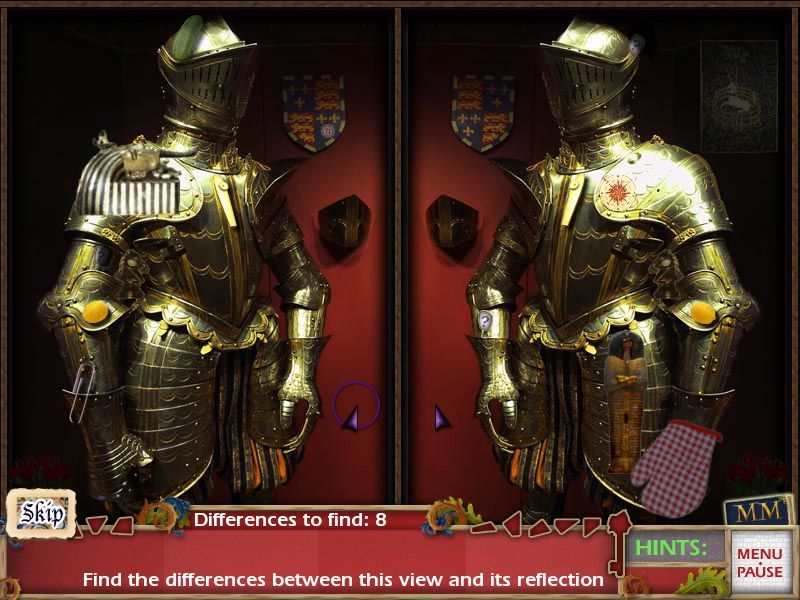 Hidden in Time: Mirror Mirror (Macintosh) screenshot: Suit of Armor - compare