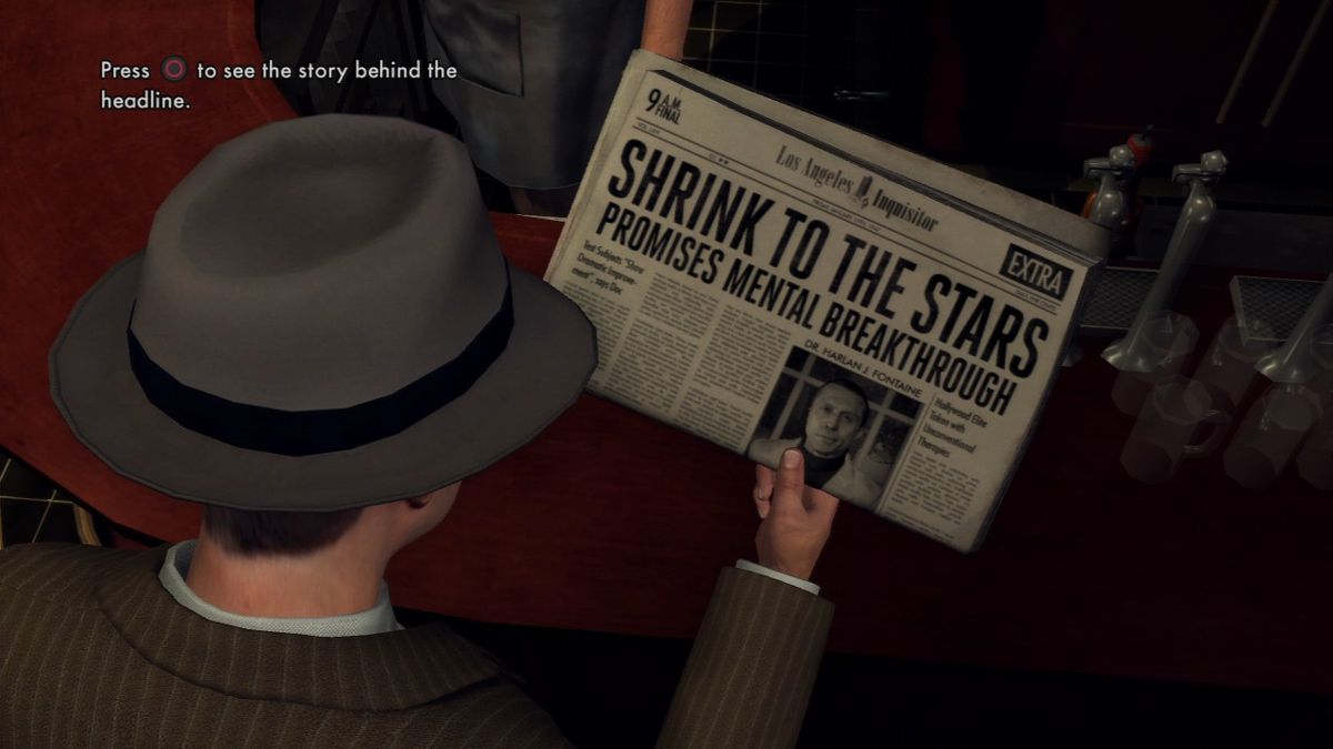 L.A. Noire (PlayStation 3) screenshot: Check out the newspapers to see cinematics depicting the headlines.