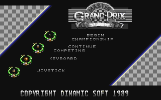 Grand Prix Master (Atari ST) screenshot: Title and options screen