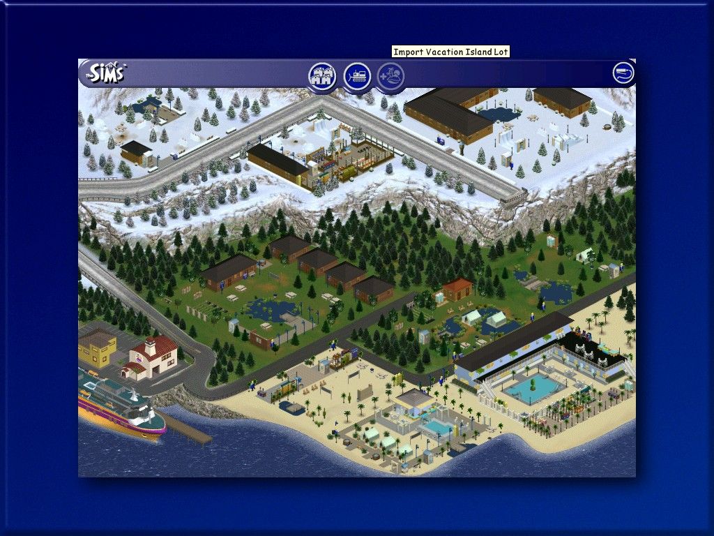 The Sims: Complete Collection (Windows) screenshot: By selecting the Holiday option the game can be started in a new location