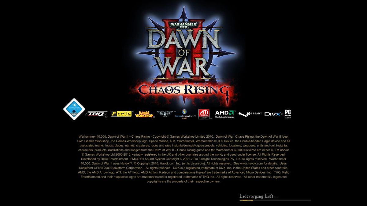 Warhammer 40,000: Dawn of War II - Chaos Rising (Windows) screenshot: Title Screen