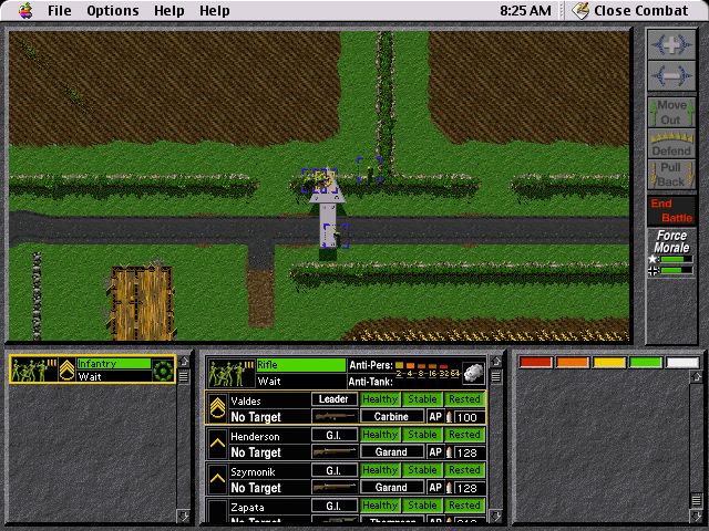 Close Combat (Macintosh) screenshot: Boot Camp - helps train you to control your troops and armor