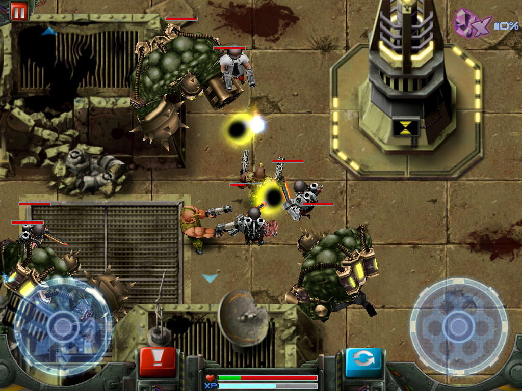 Gun Bros (iPad) screenshot: You are surrounded. Come on, soldier!..
