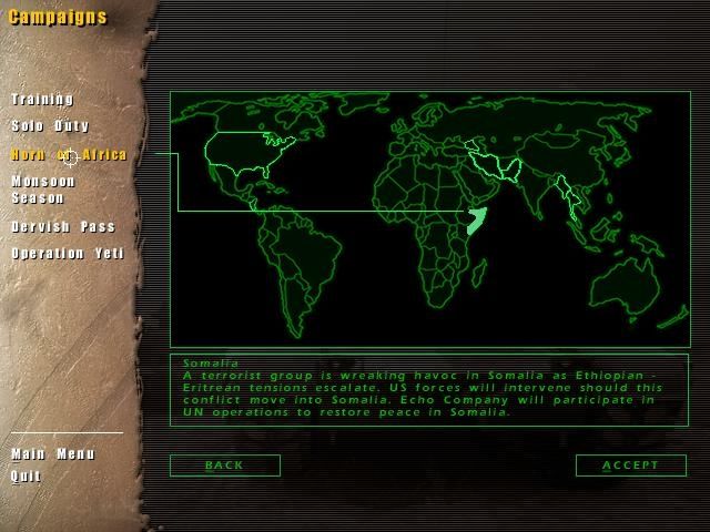 Armored Fist 3 (Windows) screenshot: Campaign menu