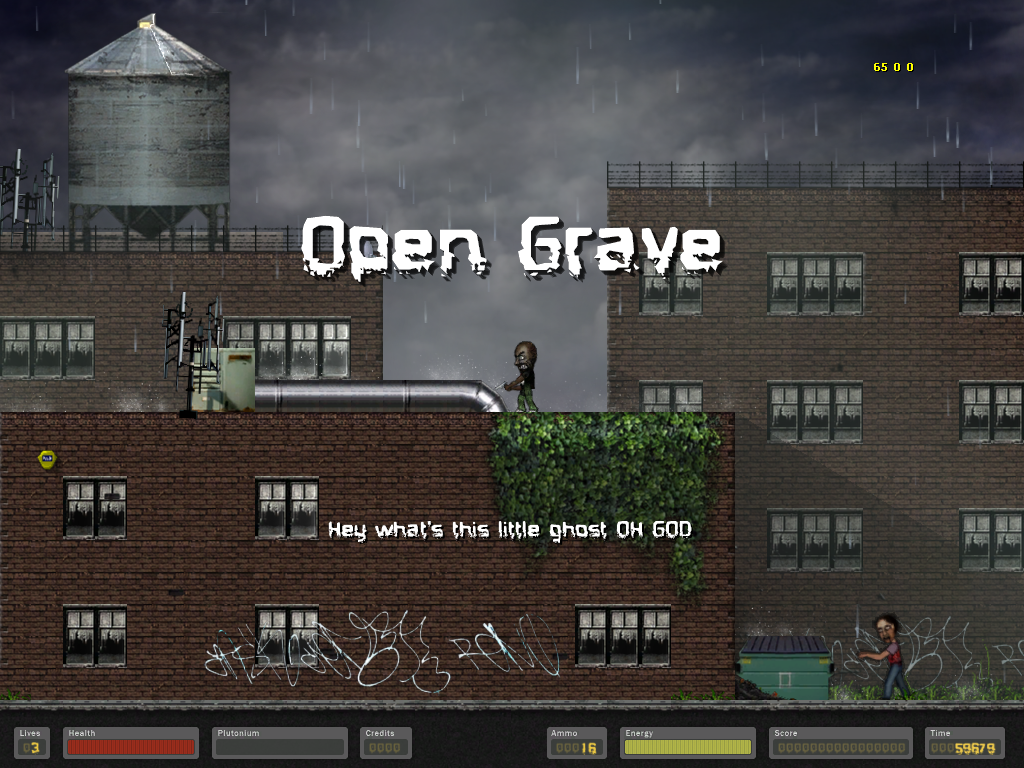 Facewound (Windows) screenshot: A later level, Open Grave.