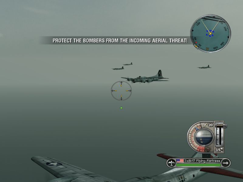 Battlestations: Pacific (Macintosh) screenshot: B-17 Flying Fortress bombing attack on Iwo Jima