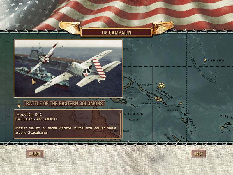 Battlestations: Pacific (Macintosh) screenshot: US Campaign