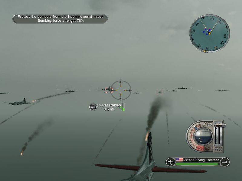 Battlestations: Pacific (Macintosh) screenshot: B-17's are dropping without US fighter escort protection