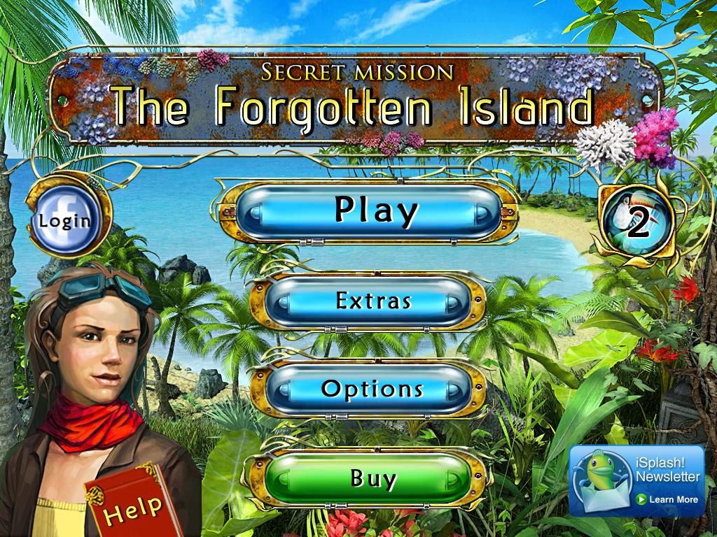 Secret Mission: The Forgotten Island (iPad) screenshot: Title / main menu