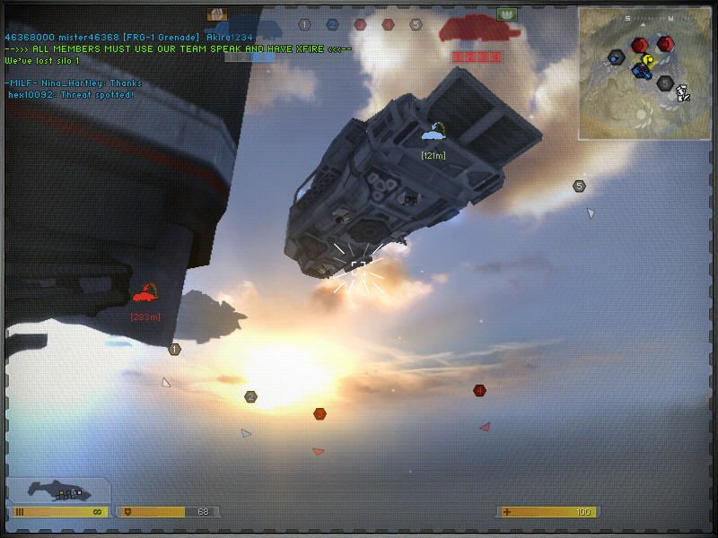 Battlefield 2142 (Windows) screenshot: Aboard air transport headed for Titan drop off