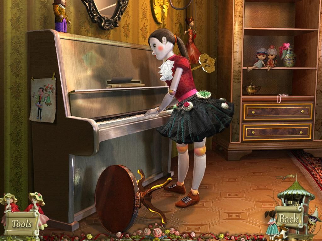 PuppetShow: Mystery of Joyville (iPad) screenshot: Mechanical puppet playing piano
