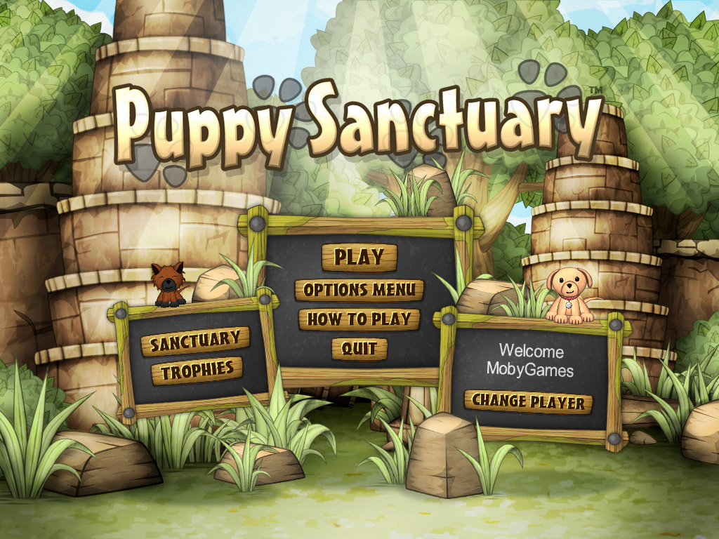 Puppy Sanctuary (Windows) screenshot: Main menu