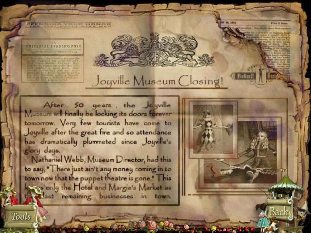PuppetShow: Mystery of Joyville (iPad) screenshot: Old paper