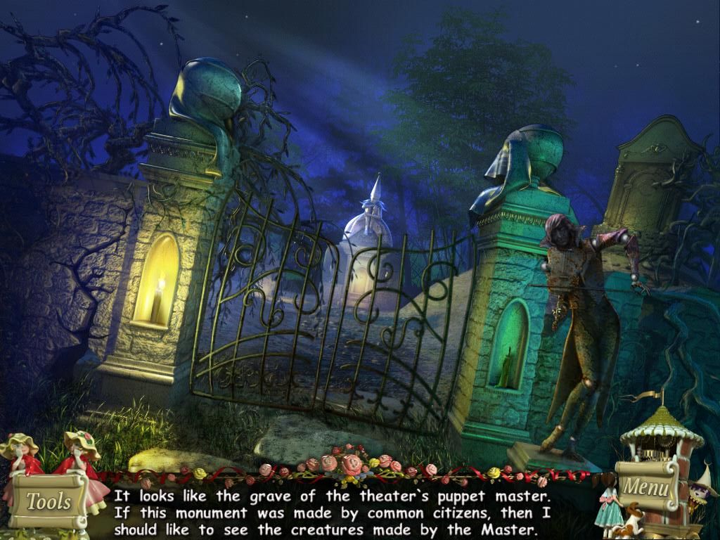 PuppetShow: Mystery of Joyville (iPad) screenshot: Cemetery gate