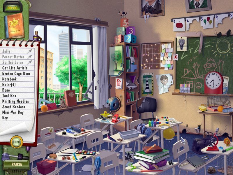 DinerTown Detective Agency (Macintosh) screenshot: Classroom - objects