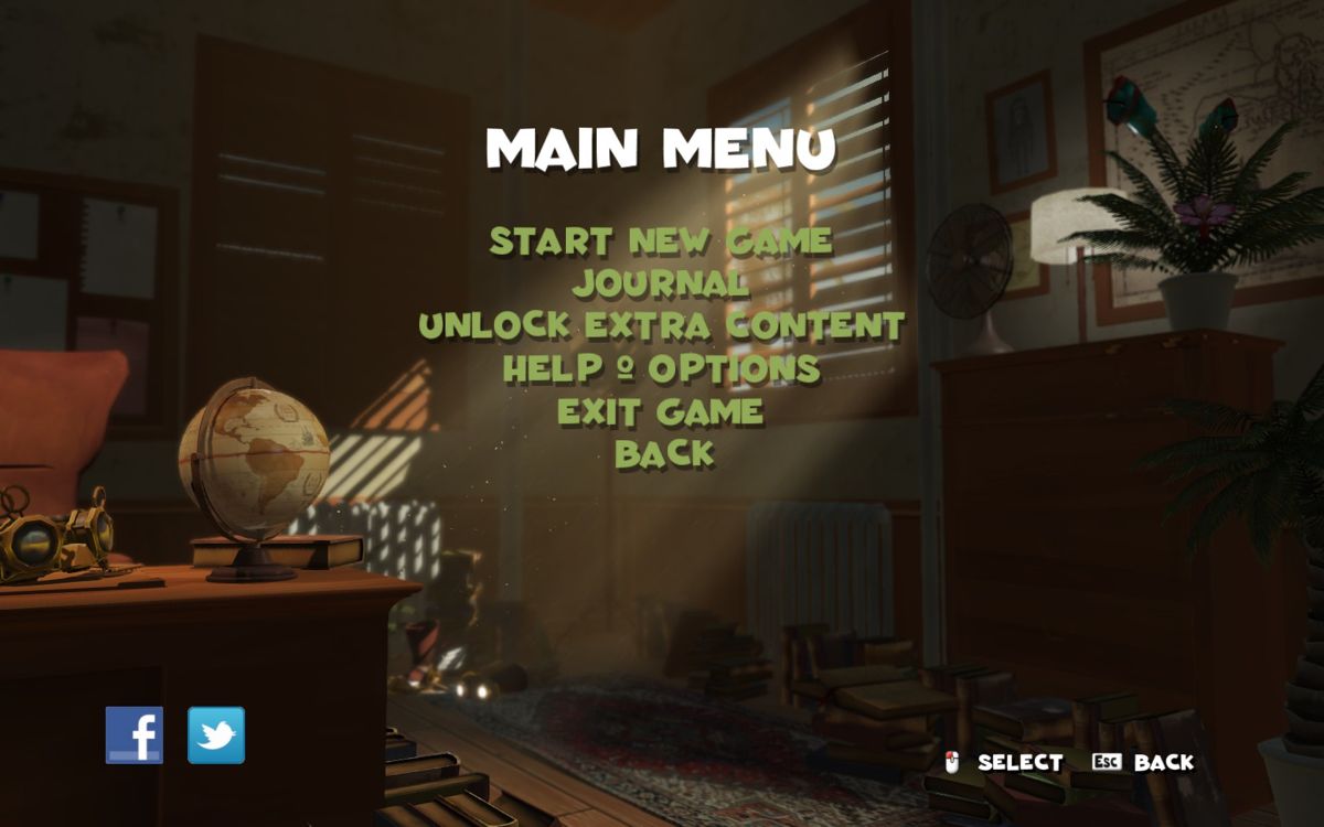 Hamilton's Great Adventure (Windows) screenshot: Main menu