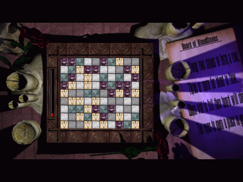 Last Half of Darkness: Shadows of the Servants (Windows) screenshot: The Bloodstones "puzzle" (really just a match three game)