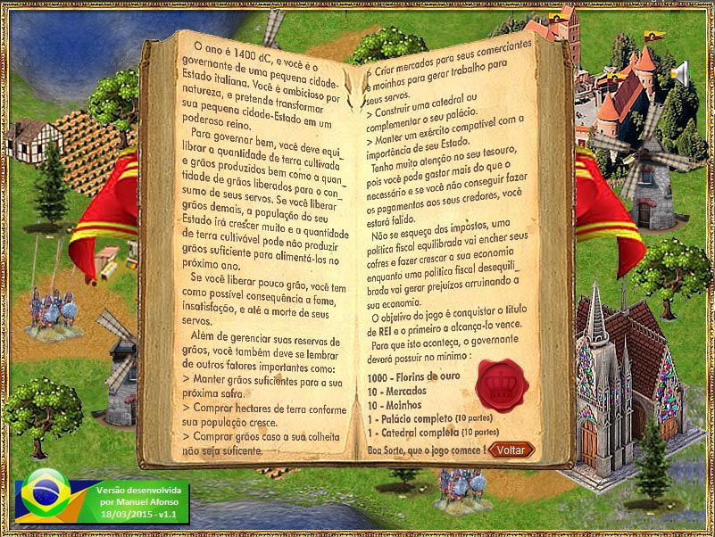 Santa Paravia and Fiumaccio (Windows) screenshot: How to play (Manuel Afonso Neto version)