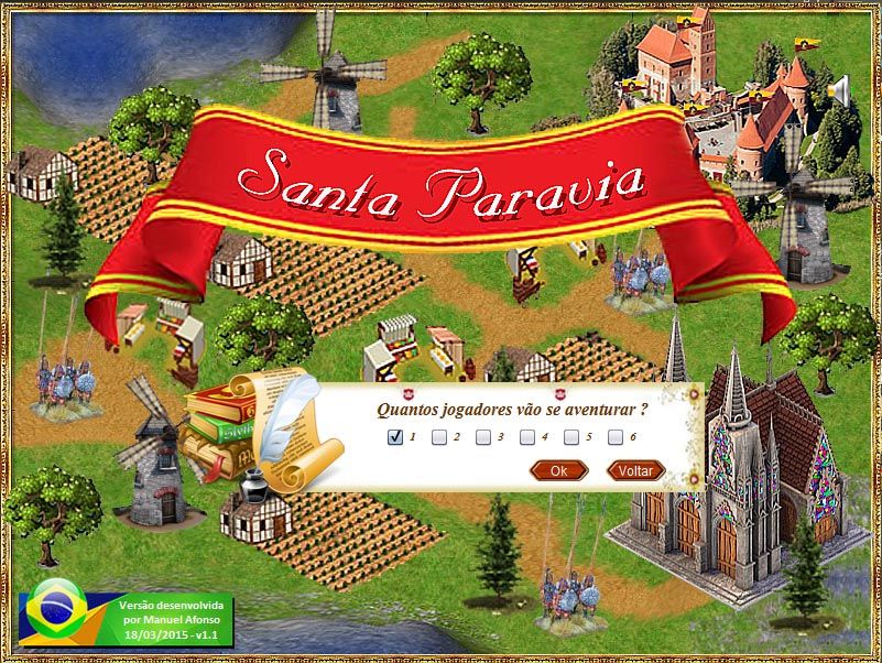 Santa Paravia and Fiumaccio (Windows) screenshot: Up to six players and a virtual one (Manuel Afonso Neto version)