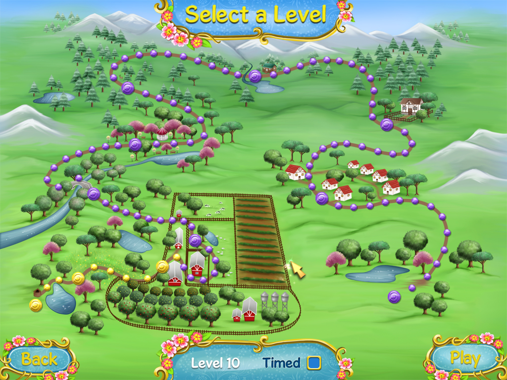 Spring Bonus (Windows) screenshot: The game map fills in as you go.