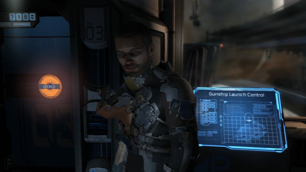 Dead Space 2 (PlayStation 3) screenshot: A smile of a man who lost everything... or just went crazy.