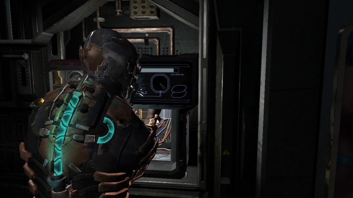 Dead Space 2 (PlayStation 3) screenshot: From time to time you'll have to crack the lock to open the door.