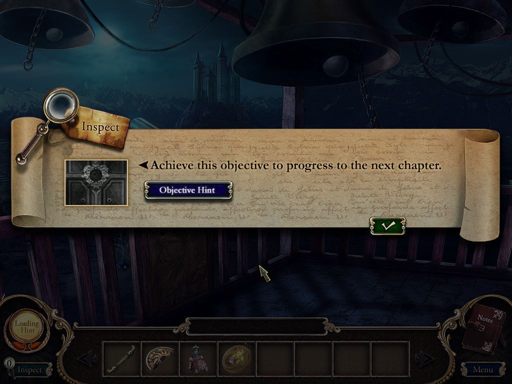 Dark Parables: Curse of Briar Rose (Windows) screenshot: Additional hints where to go next.