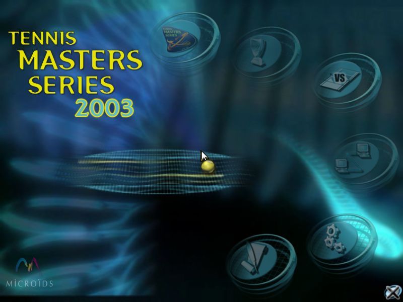 Tennis Masters Series 2003 (Windows) screenshot: Title screen / Main menu