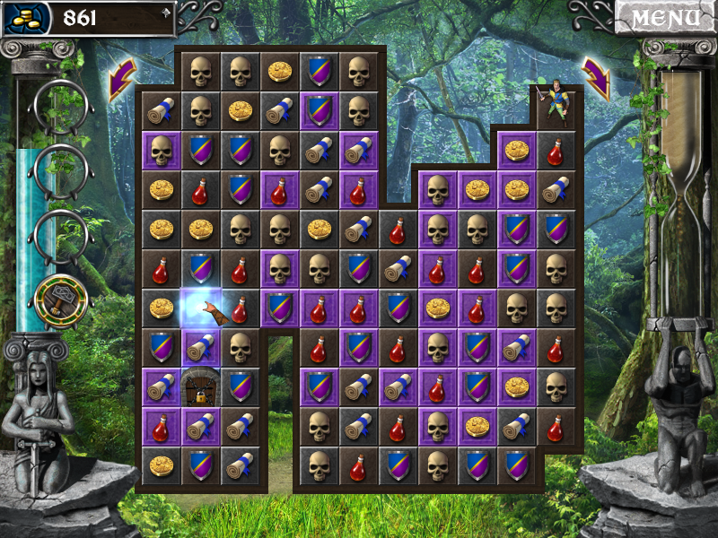 Herofy (Windows) screenshot: Using my recently purchased bonus item, the hammer.
