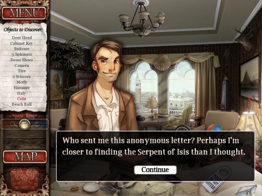 The Serpent of Isis (iPad) screenshot: Game start