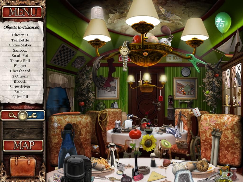 The Serpent of Isis (iPad) screenshot: Dining Cart - objects