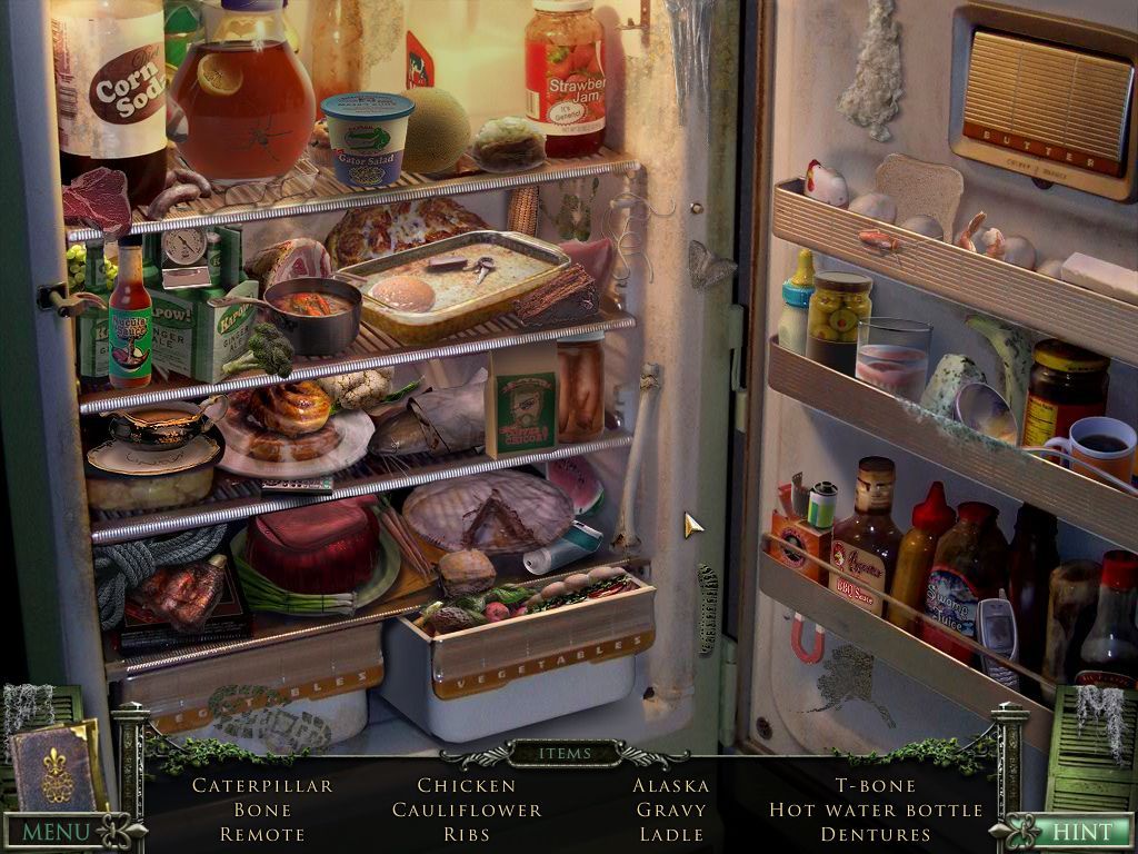 Mystery Case Files: 13th Skull (Windows) screenshot: Searching the fridge.