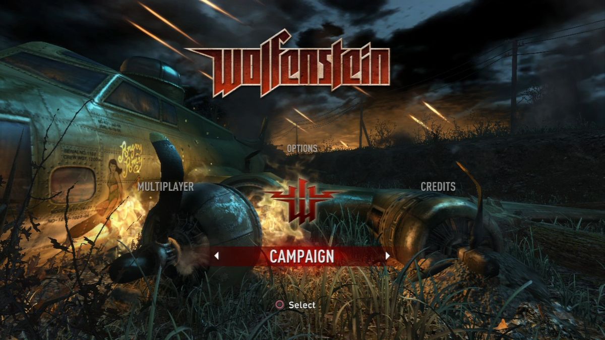 Wolfenstein (PlayStation 3) screenshot: Main menu.