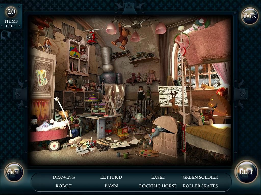Doors of the Mind: Inner Mysteries (iPad) screenshot: Childhood Bedroom - objects