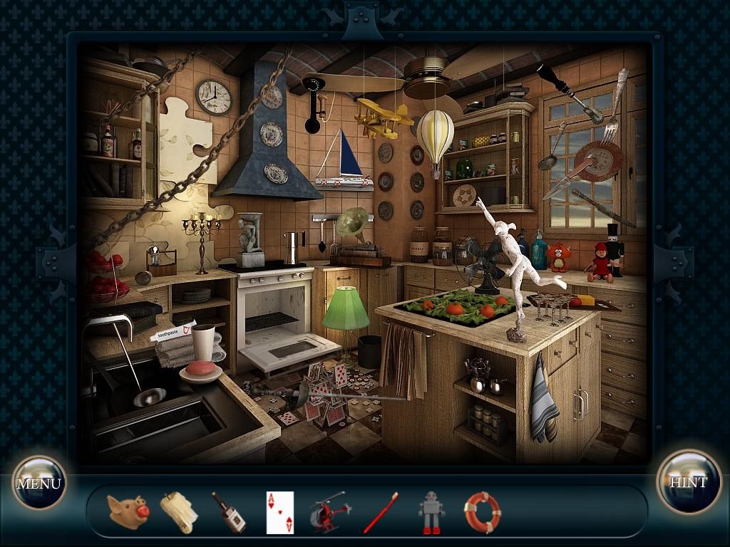 Doors of the Mind: Inner Mysteries (iPad) screenshot: Kitchen - object placement